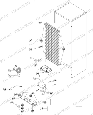 Взрыв-схема холодильника Electrolux ERB34090W - Схема узла Cooling system 017